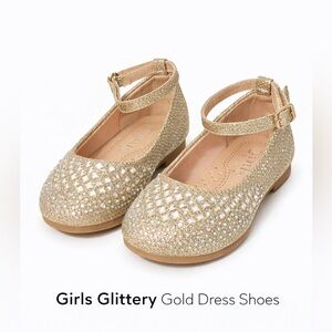 Sparkly Gold Girl Dress Shoes